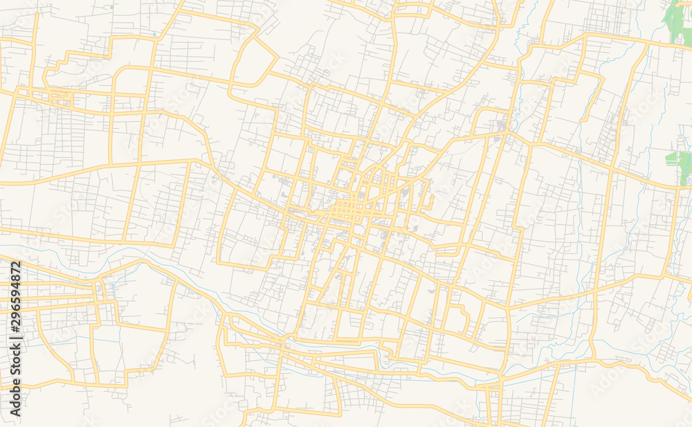 Printable street map of Blitar, Indonesia Stock Vector | Adobe Stock
