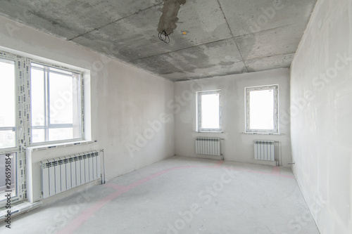 Russia  Moscow- May 21  2019  interior room apartment. standard repair decoration. rough repair for self-finishing. finishing stage of construction