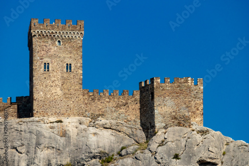 Ancient Genoese fortress in the city of Sudak, Crimea, Russia