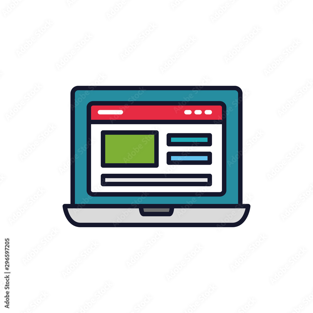 Isolated laptop icon fill vector design Isolated laptop icon fill vector design