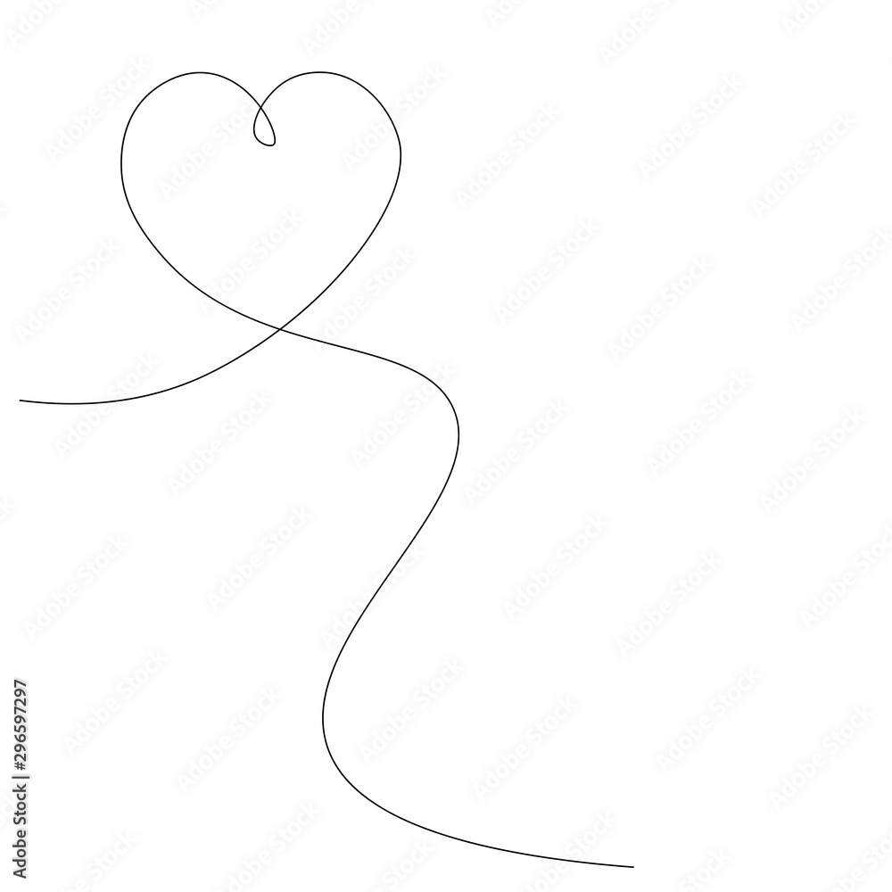 Heart background line draw vector illustration