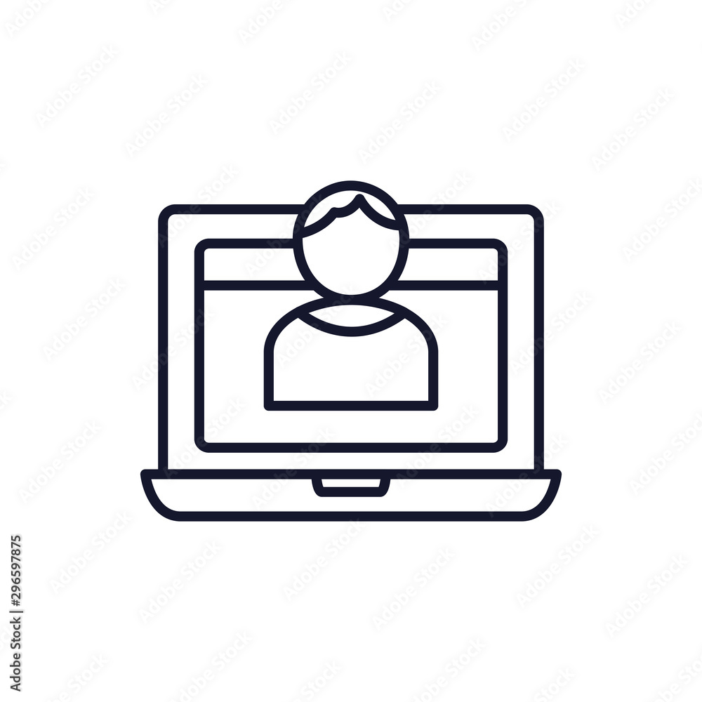 Isolated laptop icon line vector design Isolated laptop icon line vector design