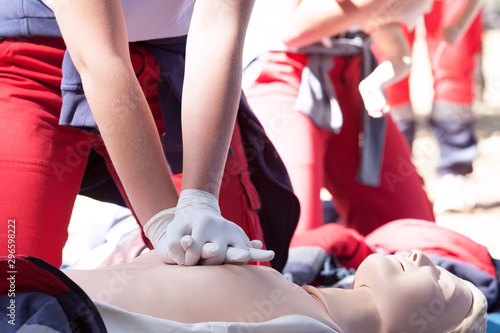CPR - Cardiopulmonary resuscitation and first aid class photo