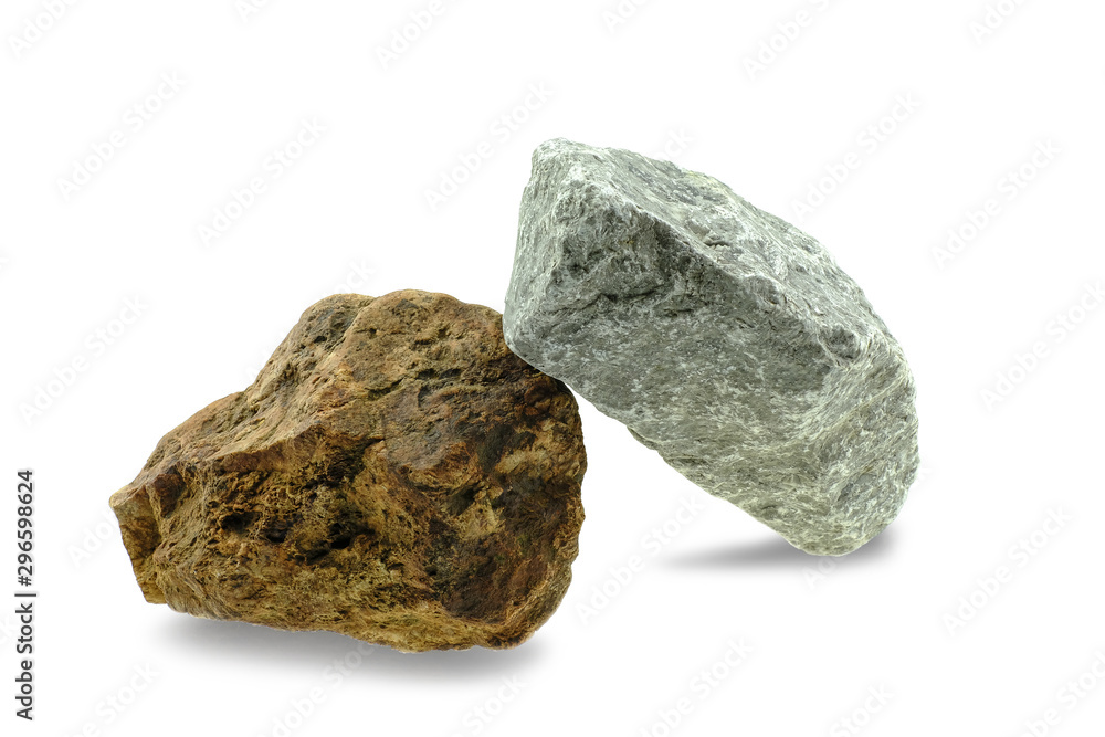 Close up granite stone at white background Close up granite stone at white background