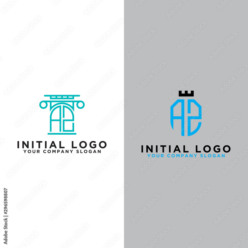 AZ Logo Set modern graphic design, inspirational logo design for all companies. -Vectors