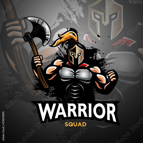 Spartan warrior with an ax in the hand