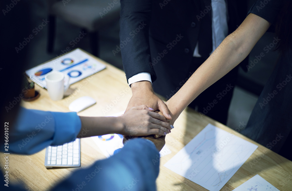 Business person handshake in meeting room for business partner.