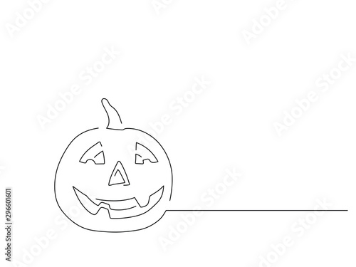 Pumpkins isolated line drawing, vector illustration design. Halloween collection.
