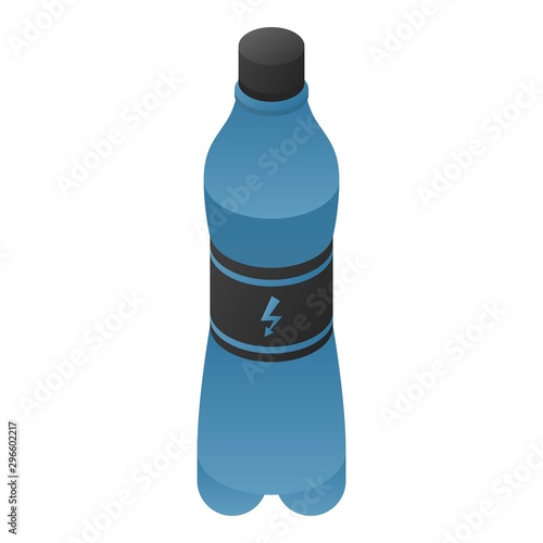 Blue energy drink bottle icon. Isometric of blue energy drink bottle vector icon for web design isolated on white background