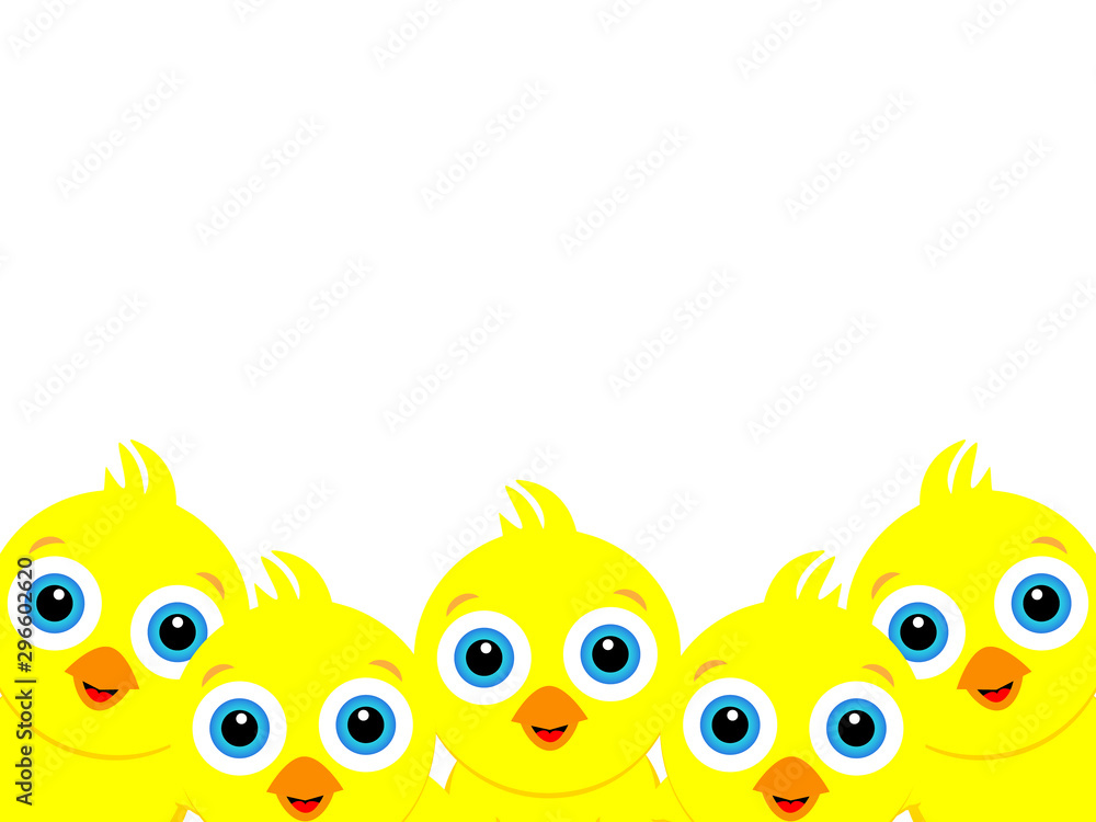 Wonderful background design created from many little yellow chicks