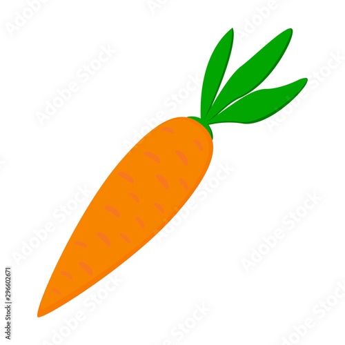 Simple design of tasty and fresh carrot on a white background