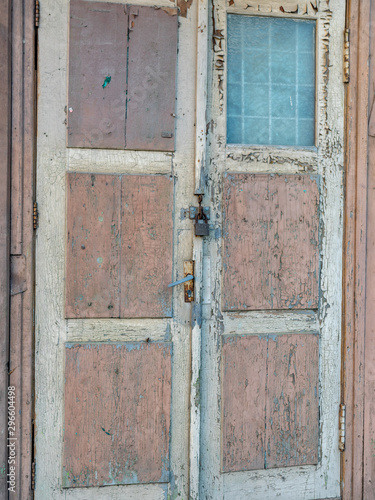 picture with old house wooden windows