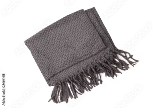  Gray scarf isolated on white background