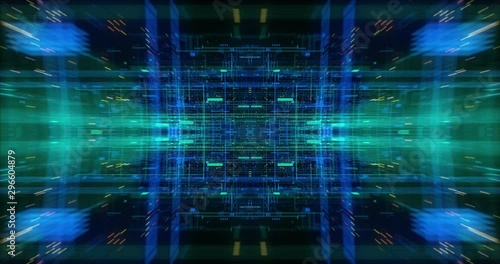 Wallpaper Mural Connecting people on the internet, Growing global network, Social network and data connections. Flying through technological abstract matrix hologram digital data. Seamless loop 3D render Torontodigital.ca