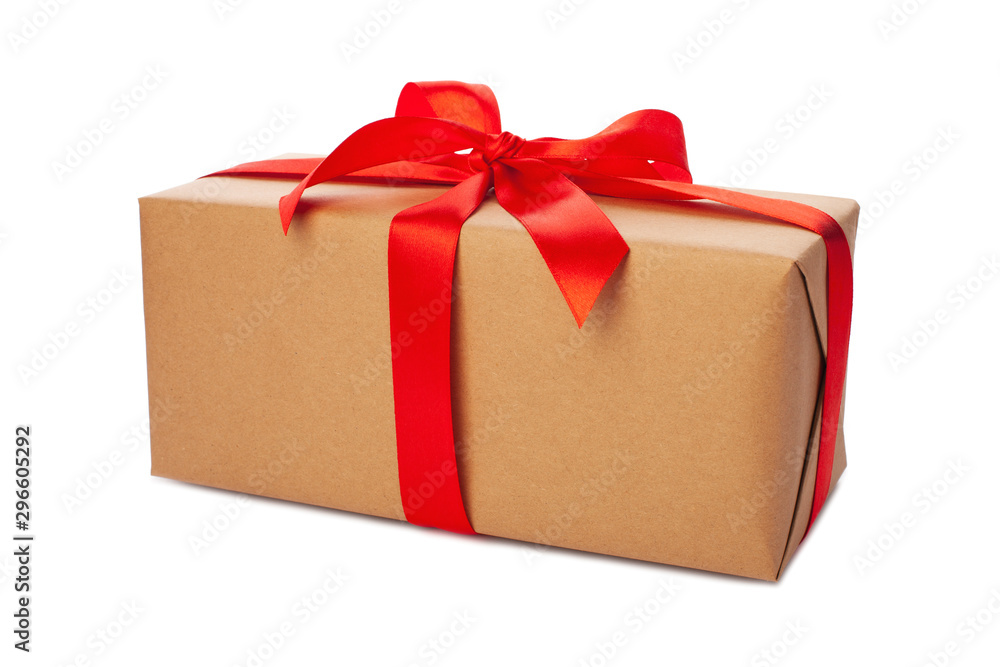 Obraz premium Beautiful gift box on white background. Present for Christmas