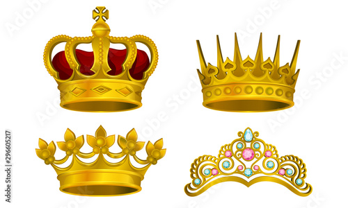Royal Golden King Jewelry Vector Illustrated Collection