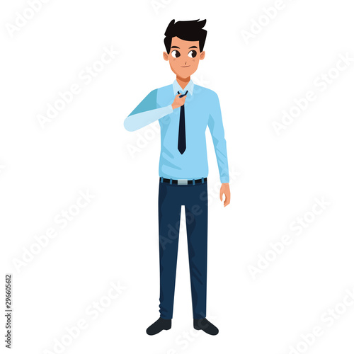 young man icon, flat colorful design