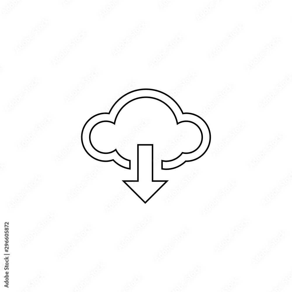 cloud line icon, outline and solid vector illustration, linear pictogram . Stock vector illustration isolated on white background.