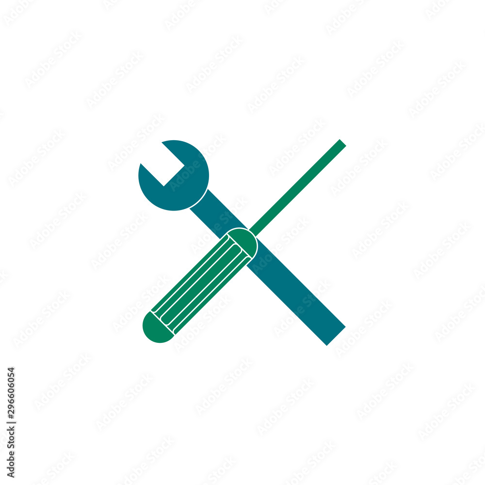 Repair icon. Wrench and screwdriver icon. Settings icon isolated. Stock vector illustration isolated on white background. Repair icon. Wrench and screwdriver icon. Settings icon isolated. Stock vector illustration isolated on white background.