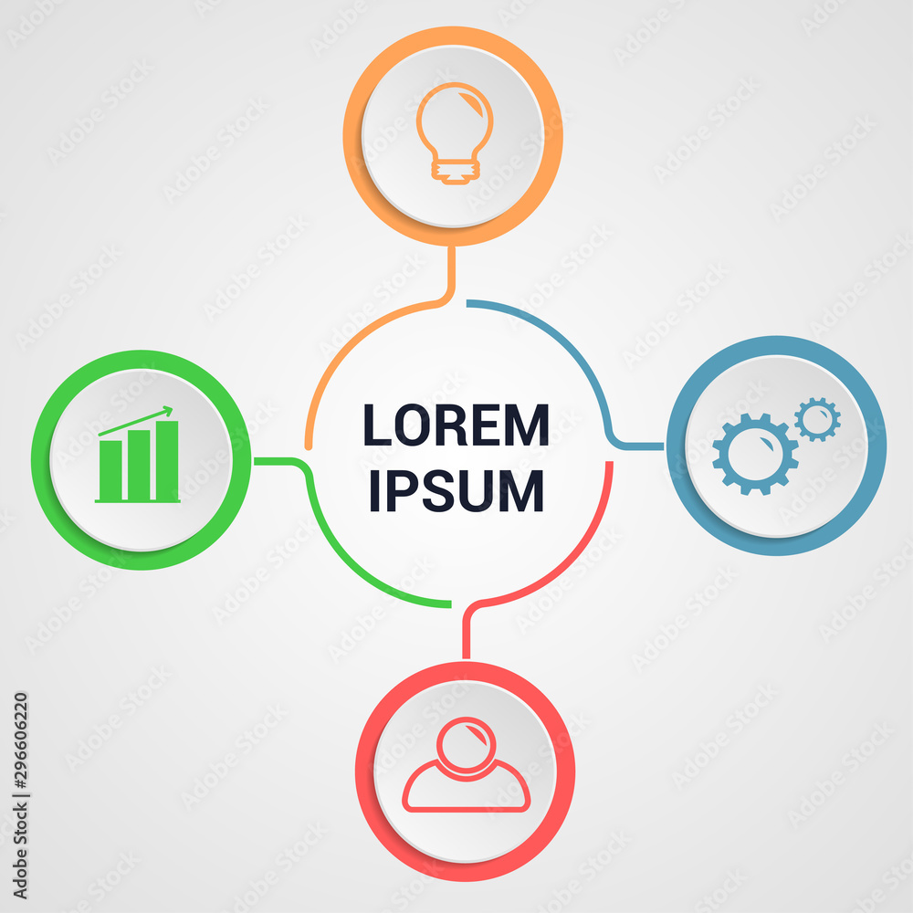 Business infographic template. Vector diagram with 4 options Business infographic template. Vector diagram with 4 options
