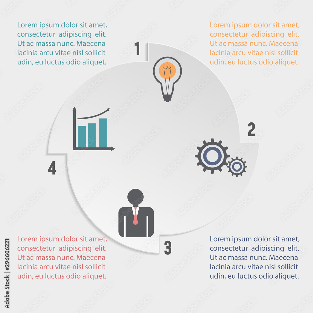Business infographic template. Vector diagram with 4 options Business infographic template. Vector diagram with 4 options