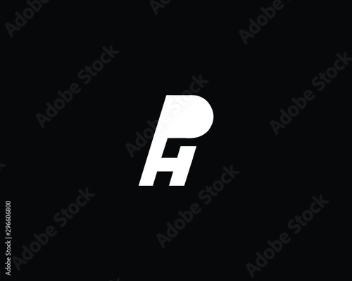 Trendy and Minimalist Letter PH HP Logo Design in Black and White Color , Initial Based Alphabet Icon Logo