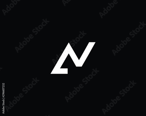 Trendy and Minimalist Letter NV AV Logo Design in Black and White Color , Initial Based Alphabet Icon Logo