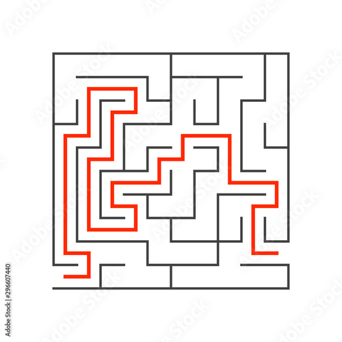 Abstact labyrinth. Educational game for kids. Puzzle for children. Maze conundrum. Find the right path. Vector illustration.