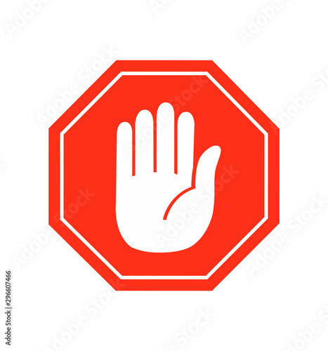 Hand stop icon vector sign symbol vector on white