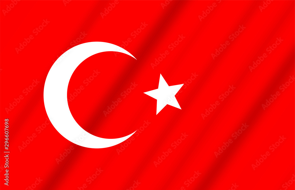 Waving Turkey Turkish flag background isolated image - 3D illustration