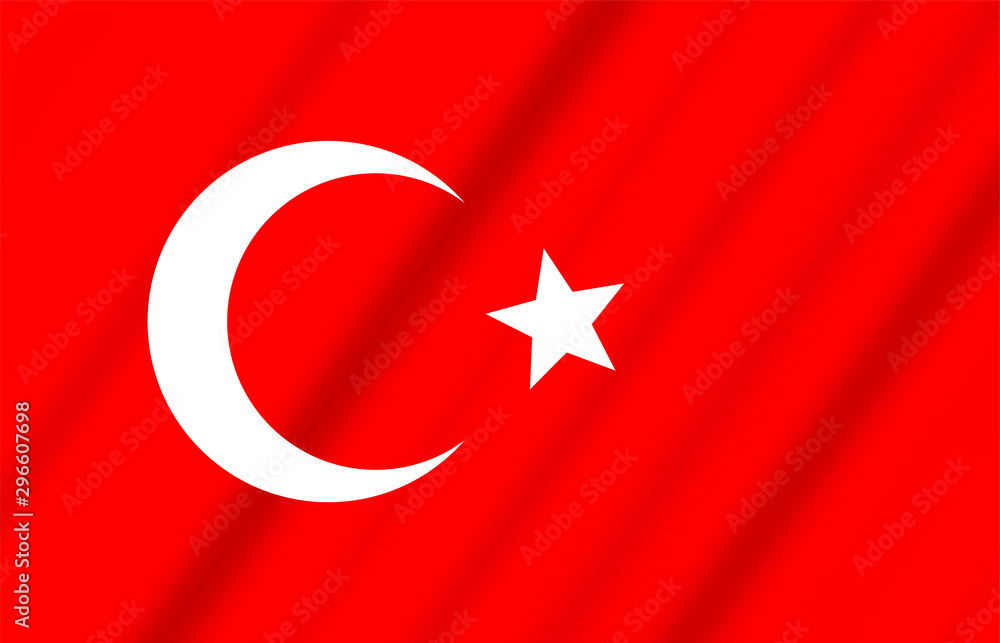 Obraz premium Waving Turkey Turkish flag background isolated image - 3D illustration