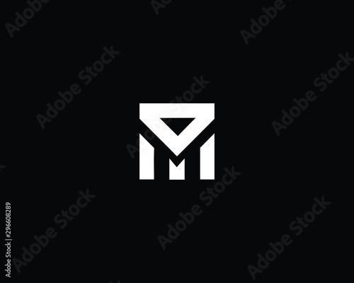 Trendy and Minimalist Letter DM MD Logo Design in Black and White Color , Initial Based Alphabet Icon Logo