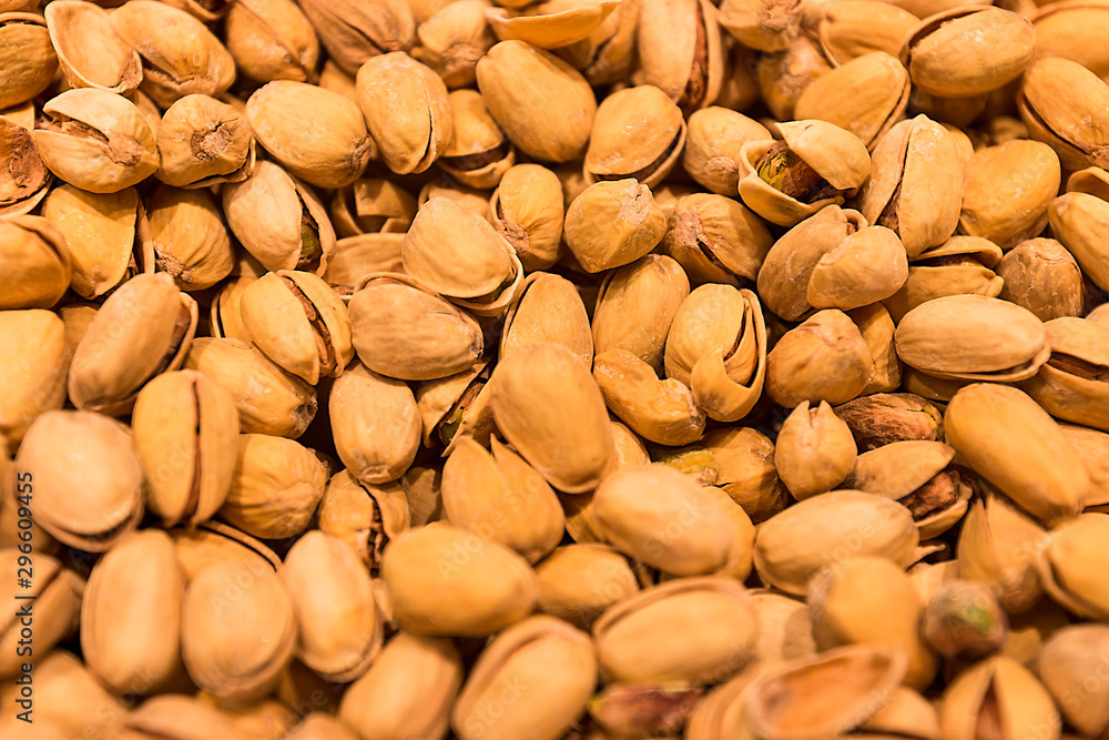 Roasted pistachio nuts seed as background Roasted pistachio nuts seed as background