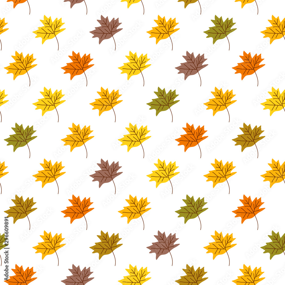 Seamless pattern with cute autumn leaf Seamless pattern with cute autumn leaf