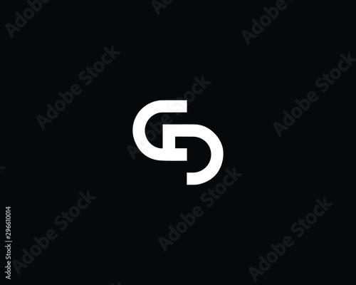 Trendy and Minimalist Letter CD GD Logo Design in Black and White Color , Initial Based Alphabet Icon Logo