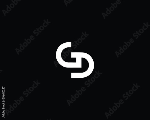 Trendy and Minimalist Letter GD DG Logo Design in Black and White Color , Initial Based Alphabet Icon Logo