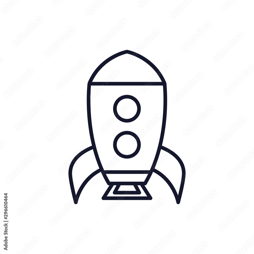 Isolated rocket icon line vector design Isolated rocket icon line vector design