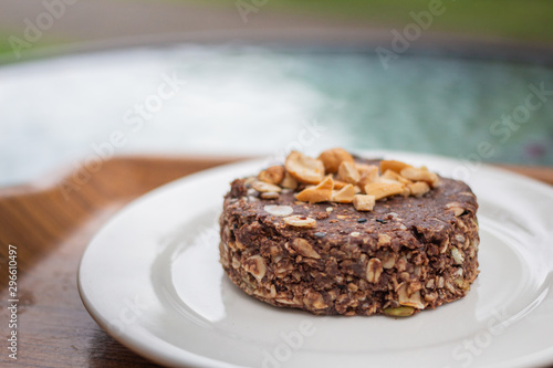  Grains brownie with peanut on dish