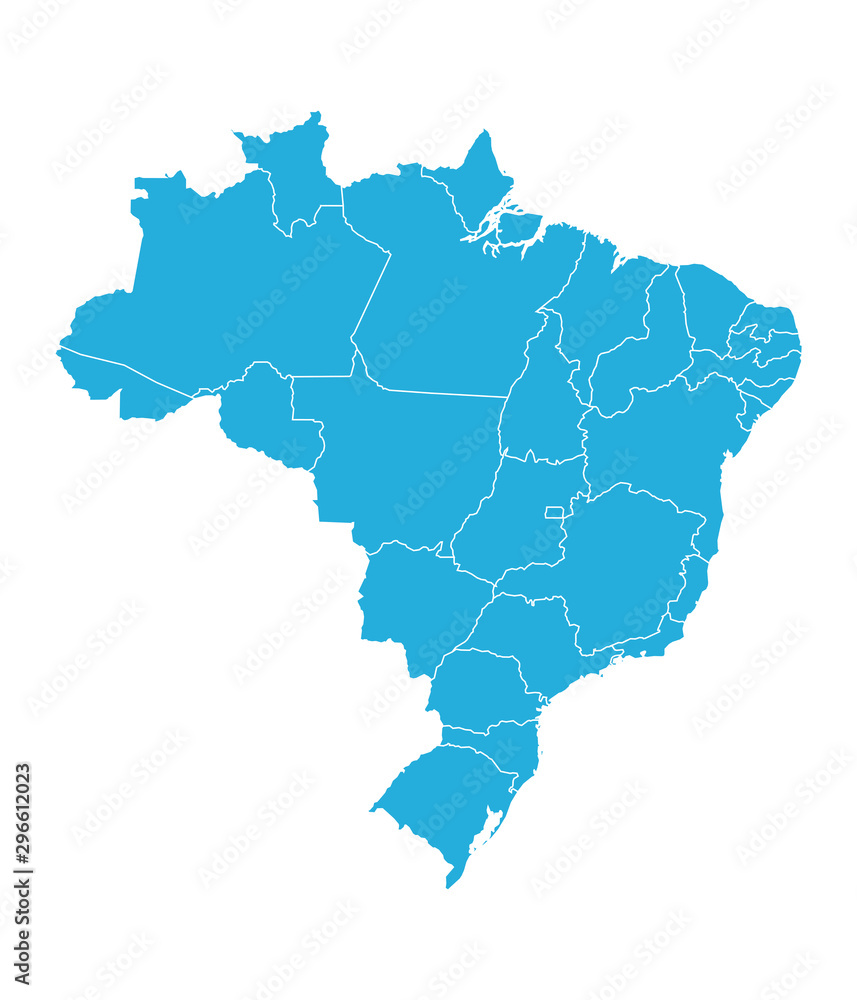 Brazil country map with boundaries vector illustration