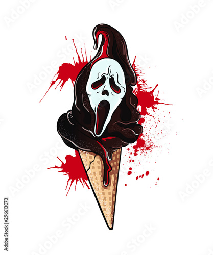 Vector funny colorful  icecream for t-shirt printing. 