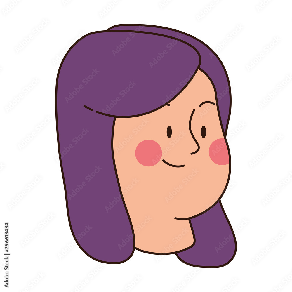Fototapeta premium cartoon teenager girl face icon, flat design