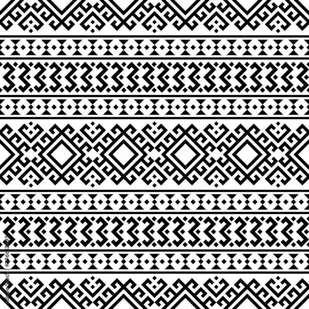 Seamless Etnic Pattern in black and white color. BW Tribal Aztec Pattern. Black white ukraine pattern Seamless Etnic Pattern in black and white color. BW Tribal Aztec Pattern. Black white ukraine pattern