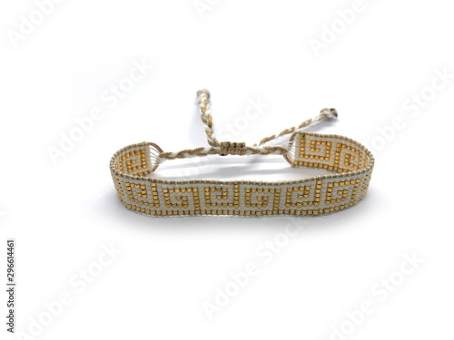 Toho bracelet gold and white photo