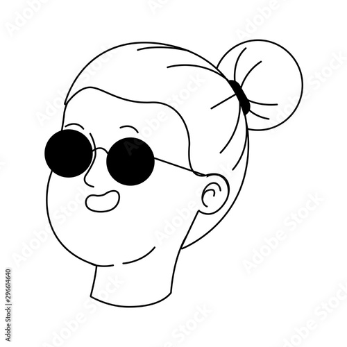 teen girl with sunglasses icon