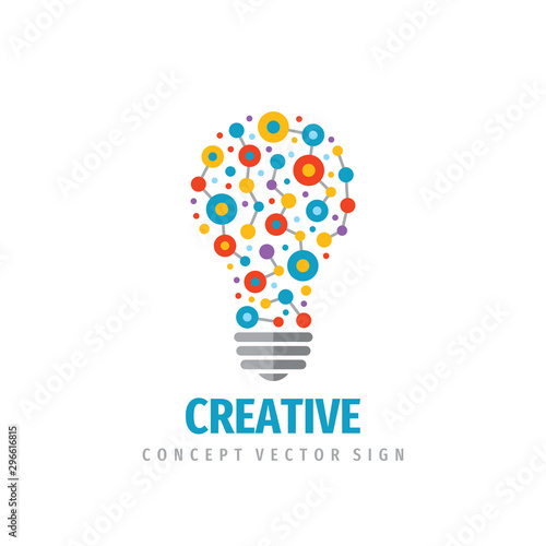 Creative idea - vector logo template concept illustration. Lightbulb icon design. 