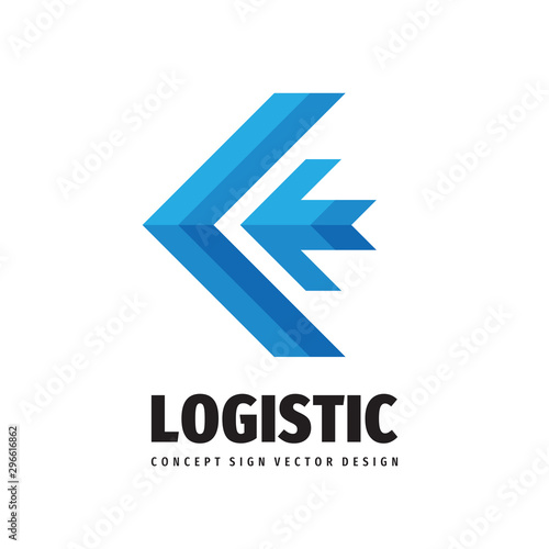 Logistic company - concept business logo template vector illustration. Abstract arrow creative sign. Transport delivery service symbol. Graphic design element.  