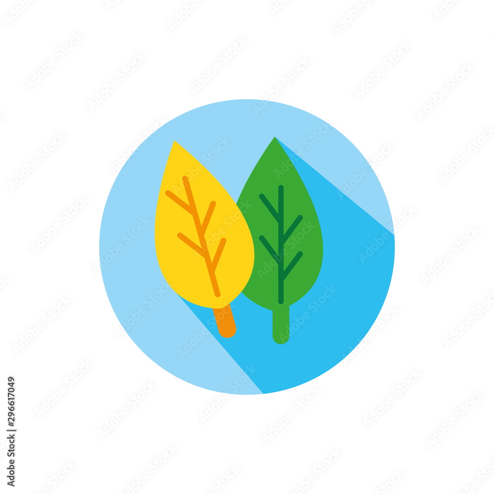 Isolated leaves block vector design Isolated leaves block vector design