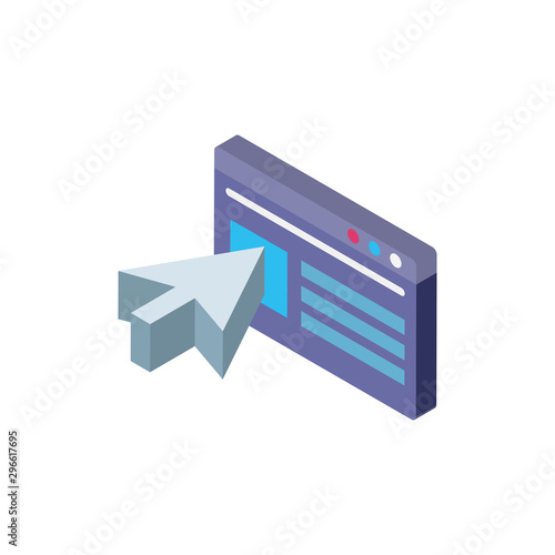 Digital website isometric icon vector design