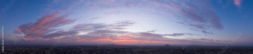 panorama of a sunset in the Mojave desert panorama of a sunset in the Mojave desert
