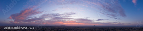 panorama of a sunset in the Mojave desert